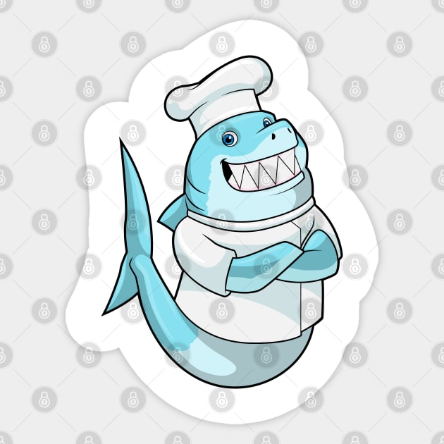 Shark as Chef with Cooking apron Sticker by Markus Schnabel